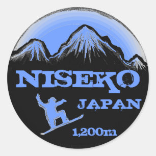 Niseko Japan blue snowboard souvenir stickers