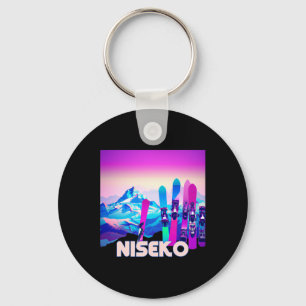 Niseko Ski - Retro 80's Style Skiing And Snowboard Key Ring