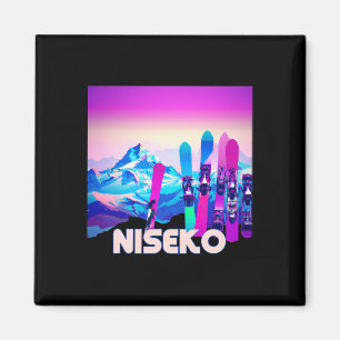 Niseko Ski - Retro 80's Style Skiing And Snowboard Magnet