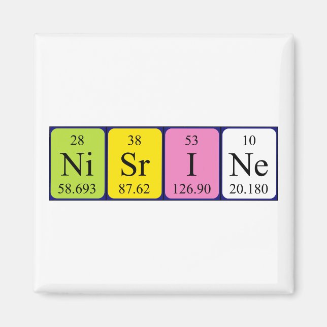 Nisrine periodic table name magnet (Front)