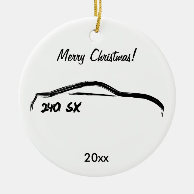 Nissan 240SX black silhouette Ceramic Ornament (Front)