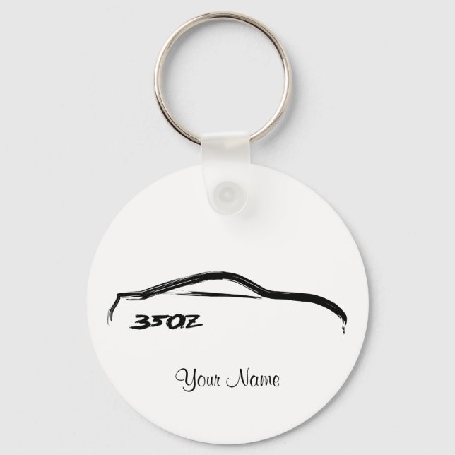Nissan 350Z Black Brushstroke Logo Key Ring (Front)
