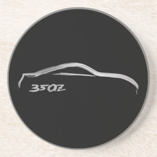 Nissan 350z Silver Silhouette Coaster