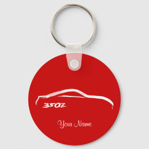 Nissan 350Z White Brush stroke Logo Key Ring