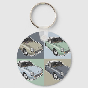Nissan Figaro in four colours Key Ring