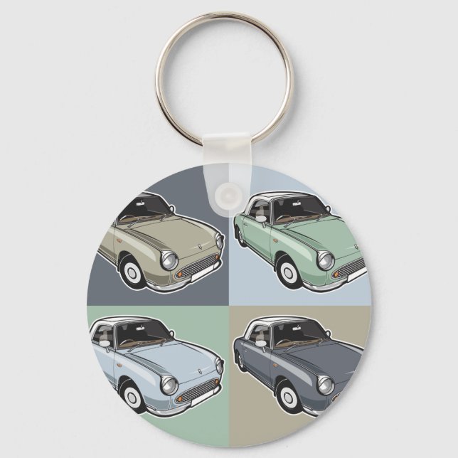 Nissan Figaro in four colours Key Ring (Front)