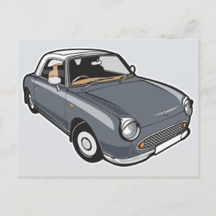 Nissan Figaro Lapiz Grey Postcard