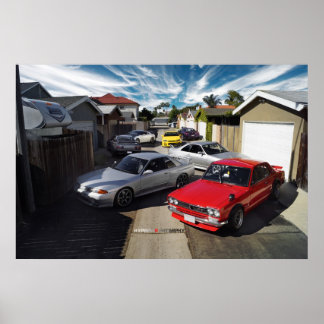 Nissan GT-R R35, R34, R33, R32 & Hakosuka HERITAGE Poster