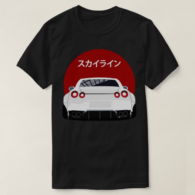 Nissan GTR r35 Back View T-Shirt (Design Front)