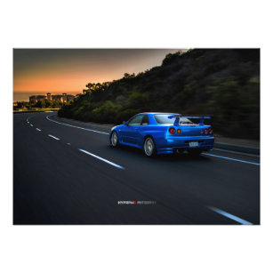 Nissan R34 GT-R Skyline Spec Nur in California Photo Print