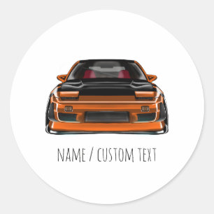 Nissan Silvia S-Chassis 240sx drift spec lowered Classic Round Sticker