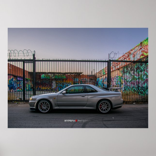Nissan Skyline GT-R R34 in Downtown Los Angeles Poster (Front)
