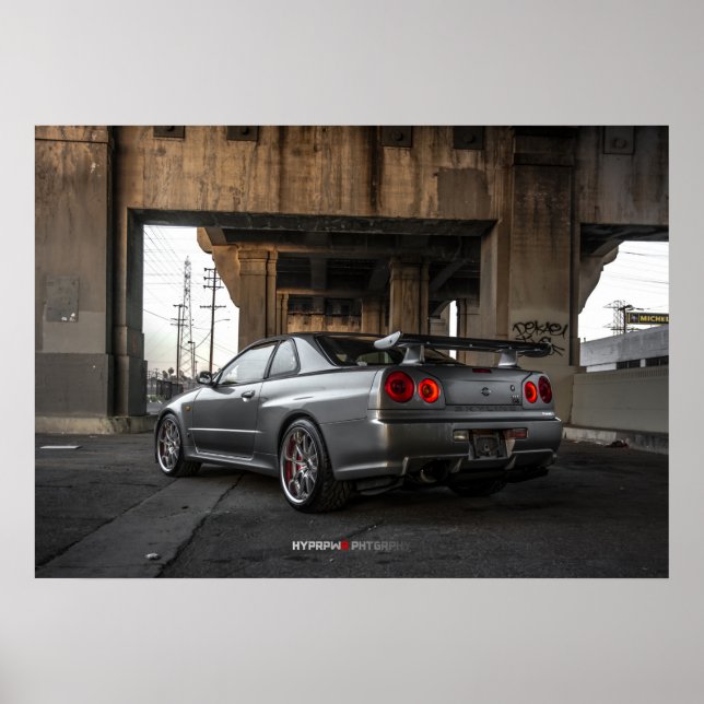 Nissan Skyline GT-R R34 in Downtown Los Angeles Poster (Front)