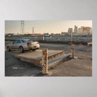 Nissan Skyline GT-R R34 in Downtown Los Angeles Poster