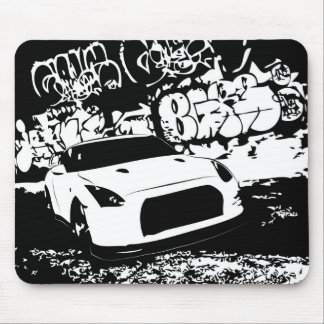 Nissan Skyline GTR with Graffiti Backdrop Mouse Pad