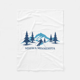 Nisswa Minnesota Ski Resort Skiing Skier _1  Fleece Blanket