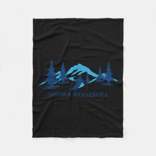 Nisswa minnesota ski resort skiing skier fleece blanket