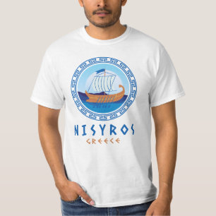 Nisyros, Greece Greek Ship Design Men's T-Shirt