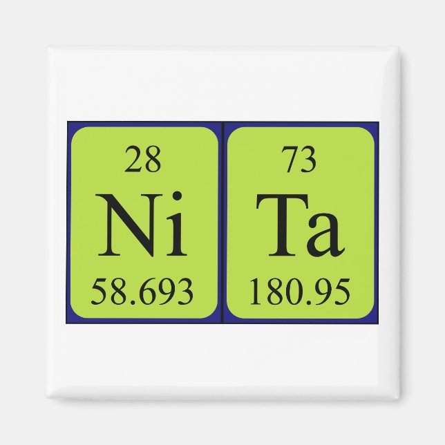 Nita periodic table name magnet (Front)