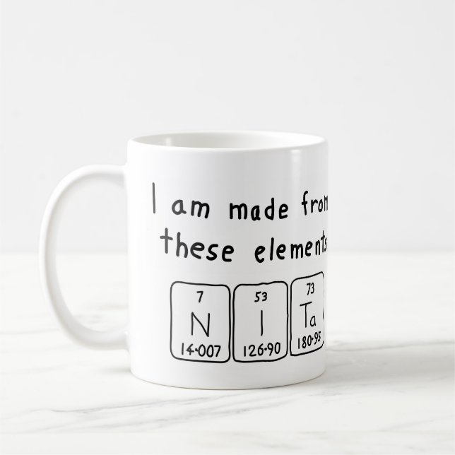 Nita periodic table name mug (Left)