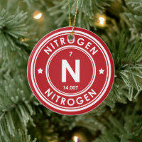 Nitrogen Element Red Ceramic Ornament