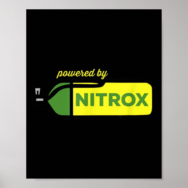 Nitrox powered by Diver Scuba Diving Underwater Poster (Front)