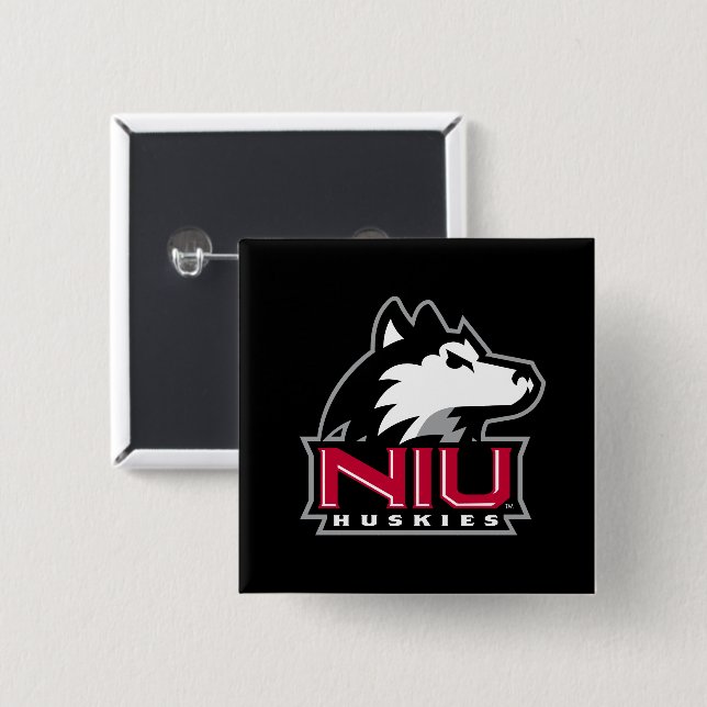 NIU Huskies 15 Cm Square Badge (Front & Back)
