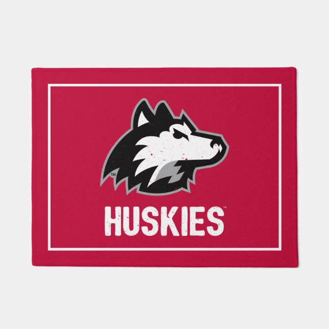 NIU Huskies Distressed Doormat (Front)