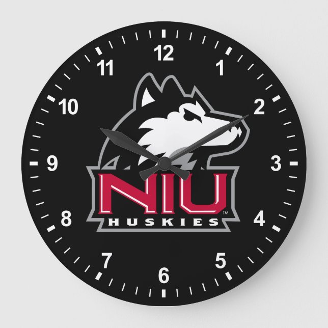 NIU Huskies Large Clock (Front)