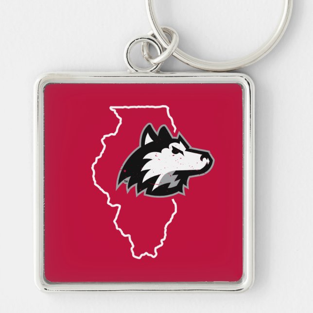 NIU Huskies State Love Key Ring (Front)