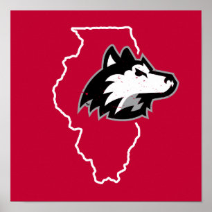 NIU Huskies State Love Poster