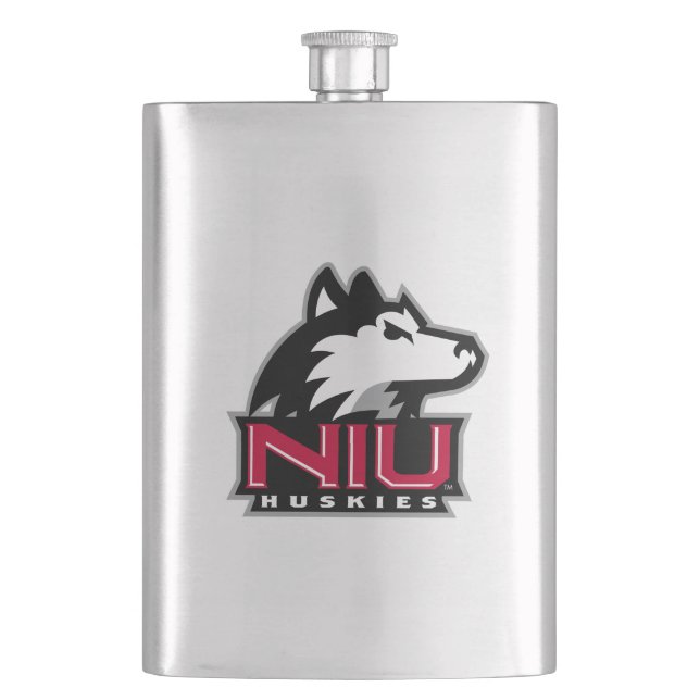 NIU Huskies Wordmark Hip Flask (Front)