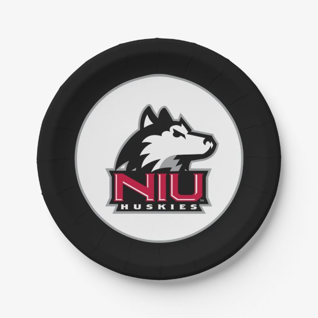 NIU Huskies Wordmark Paper Plate (Front)