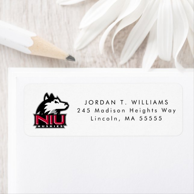 NIU Huskies Wordmark Return Address Label (Insitu)