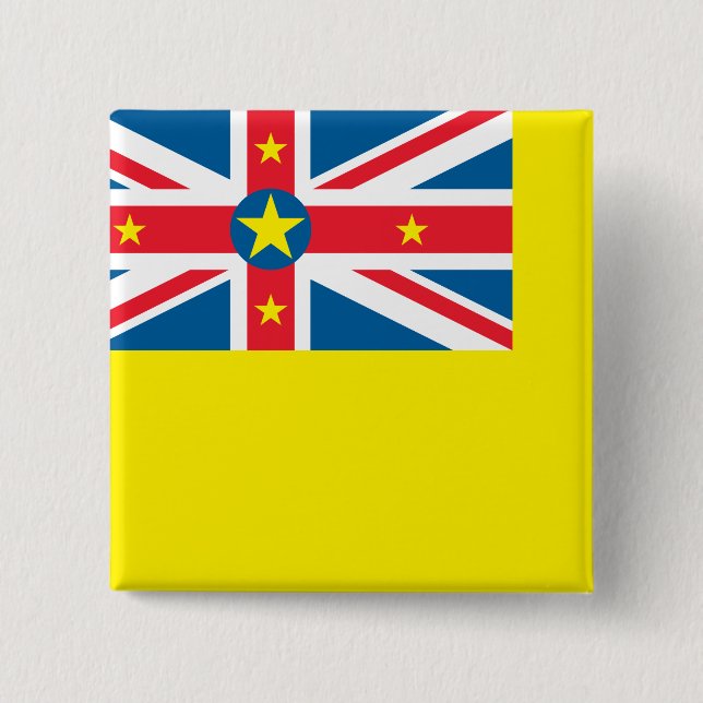 Niue Flag 15 Cm Square Badge (Front)