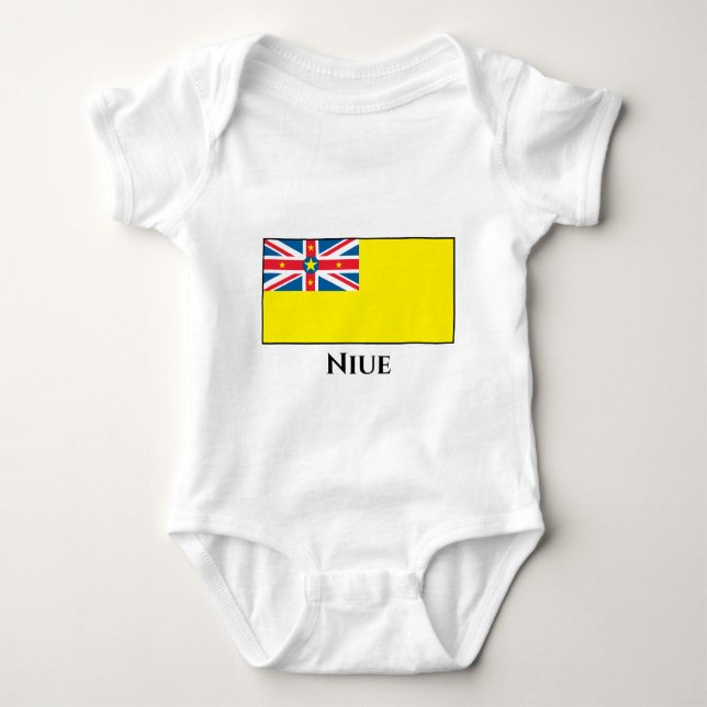 Niue Flag Baby Bodysuit (Front)