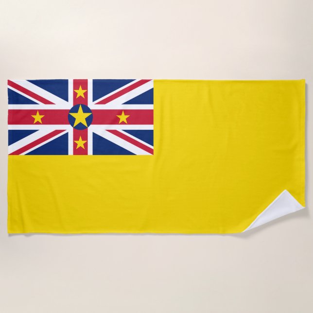 Niue Flag Beach Towel (Front)