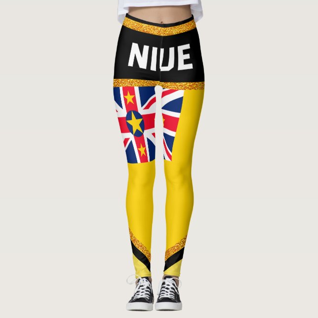 Niue Flag Leggings (Front)