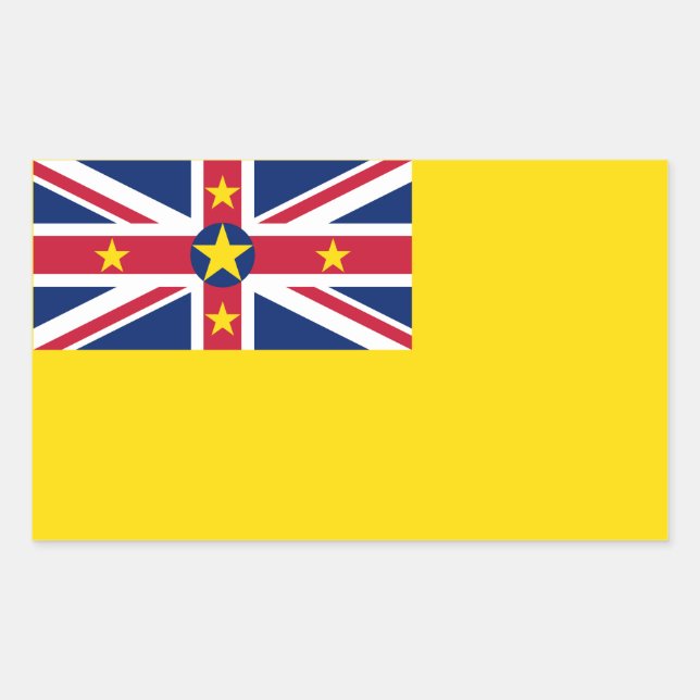 Niue Flag Rectangular Sticker (Front)