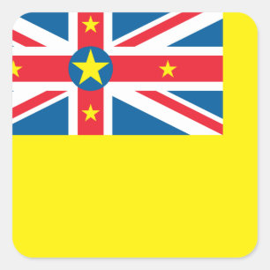 Niue Flag Square Sticker