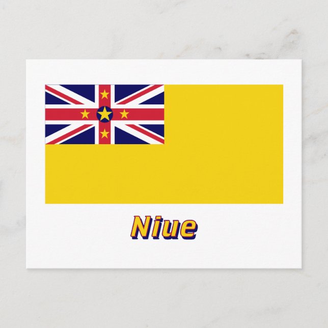 Niue Flag with Name Postcard (Front)
