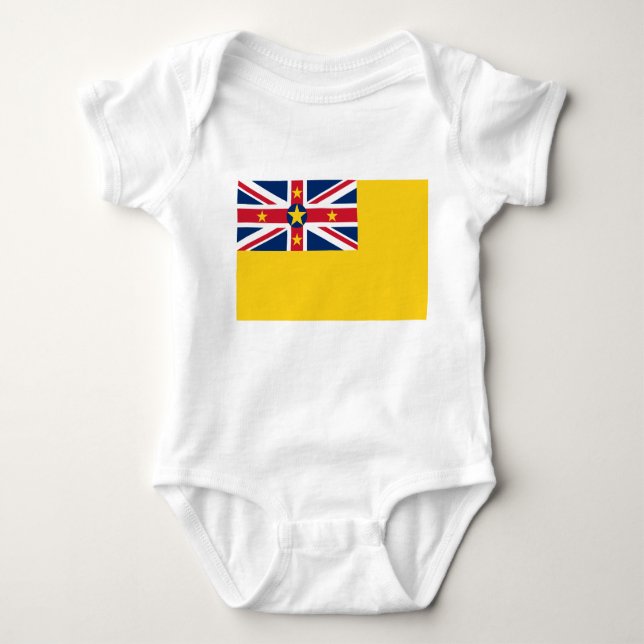 Niue National World Flag Baby Bodysuit (Front)