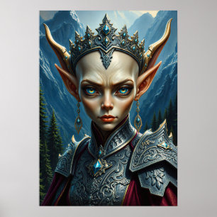 Nivalis Mountain Elf Queen - Dark Fantasy Wall Art
