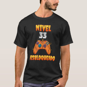 Nivel 33 Desbloqueado 33 Años de Edad Cumpleaños V T-Shirt