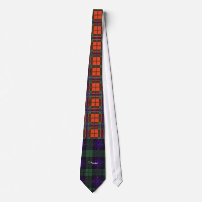 Nixon clan Plaid Scottish kilt tartan Tie (Front)