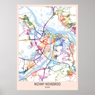 Nizhny Novgorod Russia City Map Poster