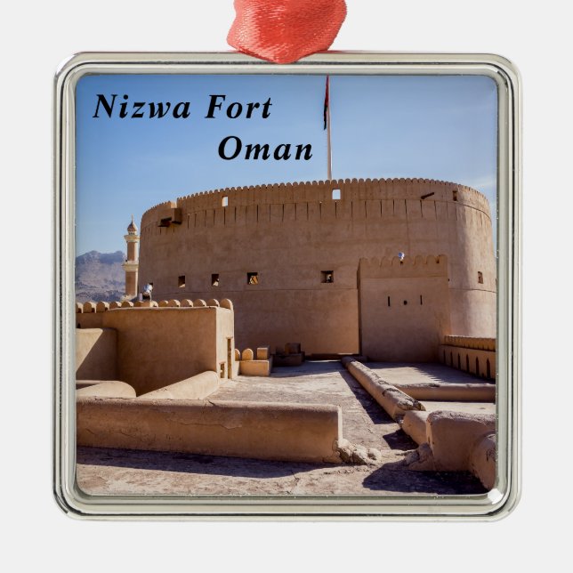 Nizwa Fort in Nizwa, Oman Metal Ornament (Front)