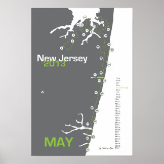 NJ Marathon Map Poster