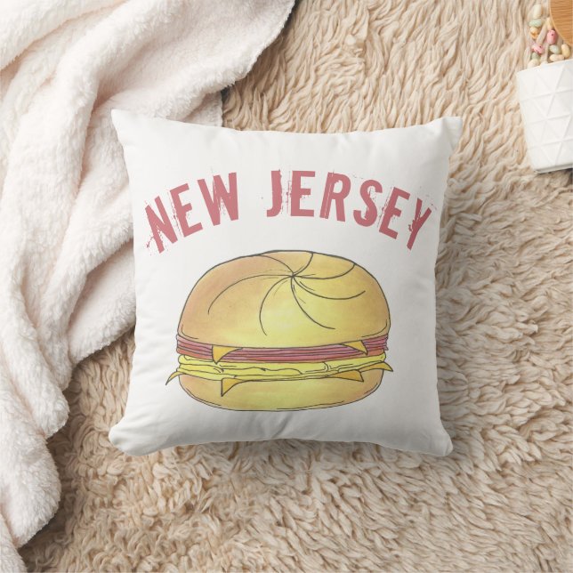 NJ New Jersey Pork Roll Breakfast Egg Sandwich Cushion (Blanket)
