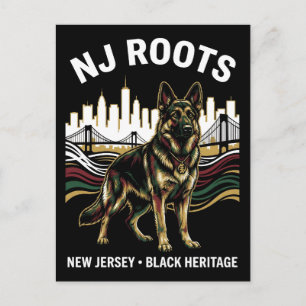 NJ Roots German Shepherd Black Heritage Pride Art Postcard